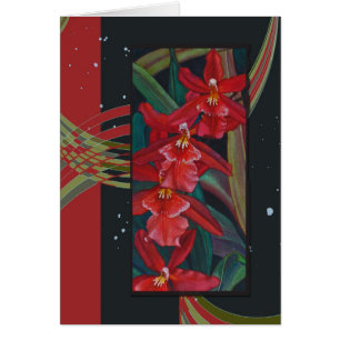 Röd Orchid Hälsningskort