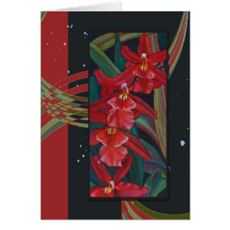 Röd Orchid Hälsningskort