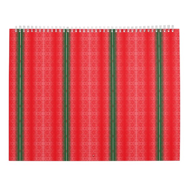 Röd Ornamentik 2027 Väggkalender Kalender (Baksida)