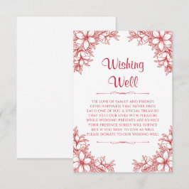 Röd Ornate Bröllop Wishing Wishing Wishing Tilläggskort