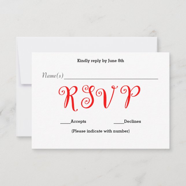 Röd OSA - Mottagningssvarskort Kort (Framsida)