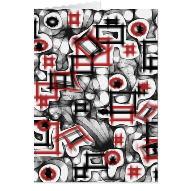 Röd överallt hälsningskort (Framsidan)