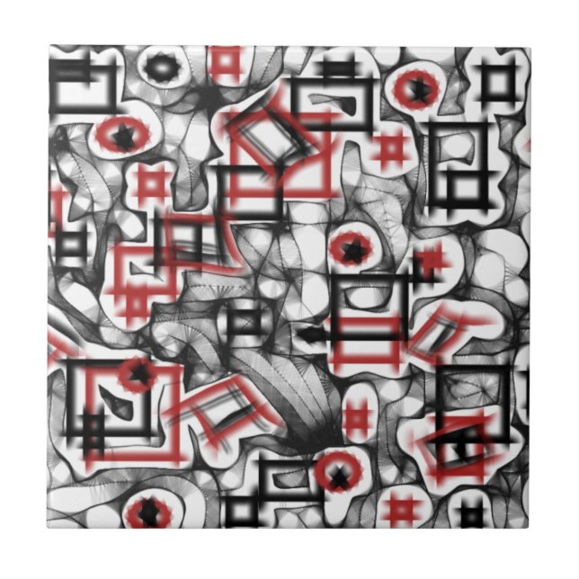 Röd överallt kakelplatta (Framsidan)