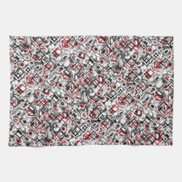 Röd överallt kökshandduk