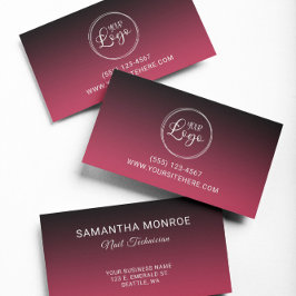 Röd övertoning för Business Logotyp Black Magenta Visitkort