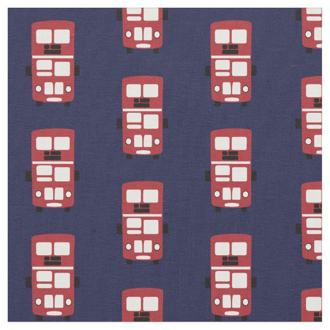 Röd på marin dubbla decker buss tyg (Närbild)