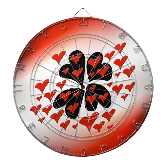 Röd på svarta hörn piltavla (Framsidan)