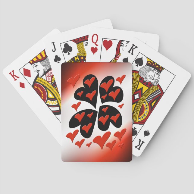 Röd på svarta hörn spelkort (Baksidan)