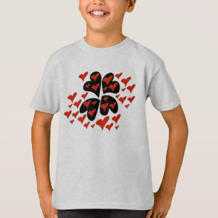 Röd på svarta hörn t-shirt