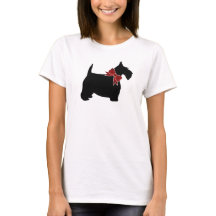 Röd Paisley för svart Scottie fluga