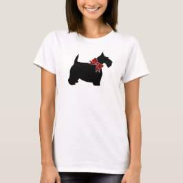 Röd Paisley för svart Scottie fluga T Shirt