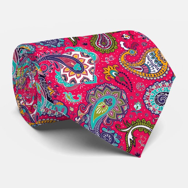 Röd Paisley Slips (Rullad)