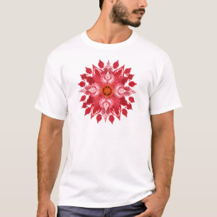 Röd paisley solmandala t shirt