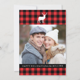 Röd pålägg och vit påse | Helgdag-fotokort Julkort