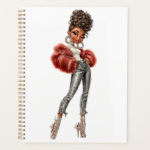 Röd päls Glam Girl Planner