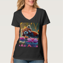 Röd pand som vid inloggning på lotus pond t shirt