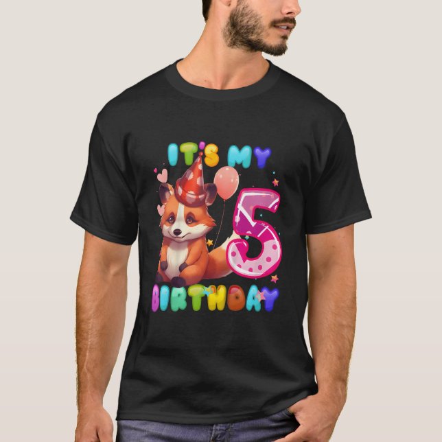Röd Panda 5:e Jag är 5 T Shirt (Framsida)