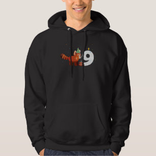Röd Panda 9-årsdag  Röda Pandas Djur  Grafisk Hoodie