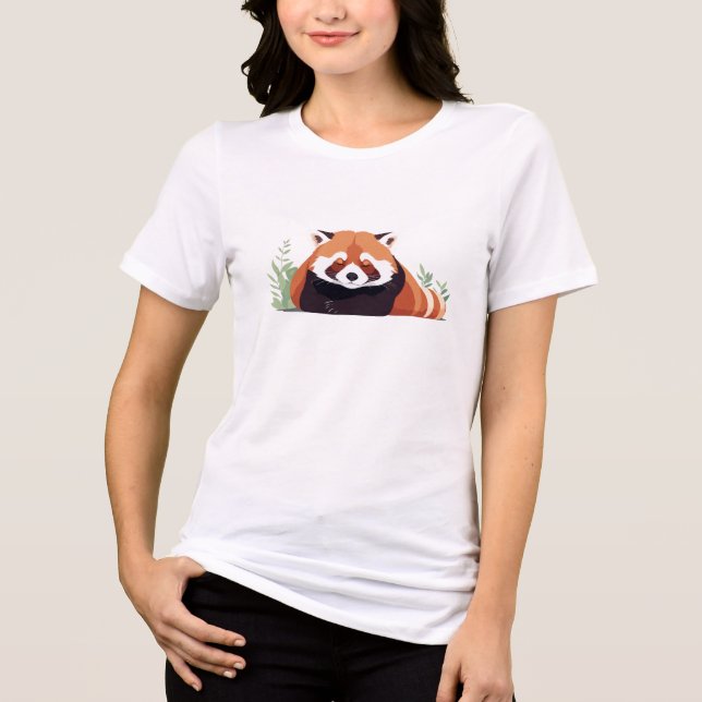 Röd panda Adsible Cute Animal Sleeping Relaxing T Shirt (Framsida)