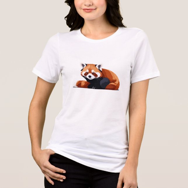 Röd panda Adsible Cute Animal Sleeping Relaxing T Shirt (Framsida)