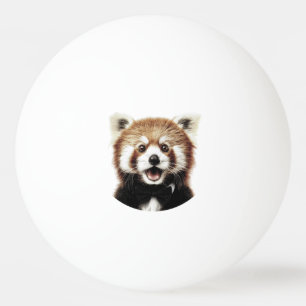 Röd panda-ansikte pingisboll