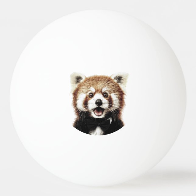 Röd panda-ansikte pingisboll (Framsidan)