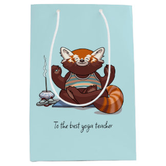 Röd Panda Bästa Yoga Läraren Tack Konstverk