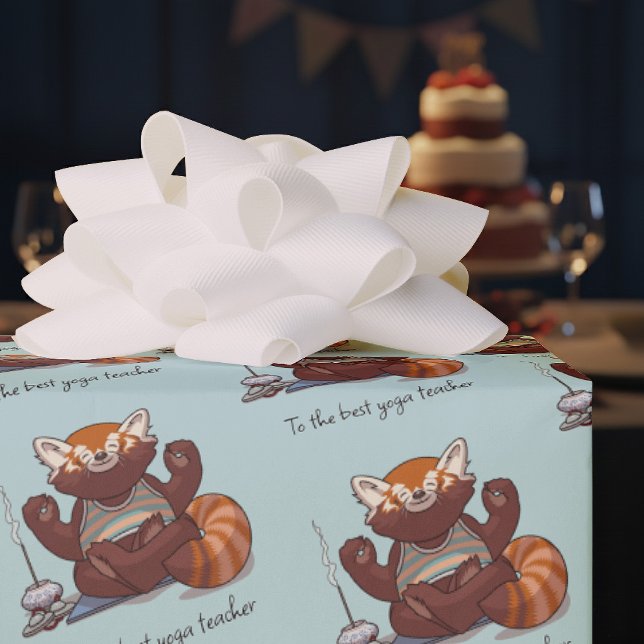 Röd Panda Bästa Yoga Läraren Tack Konstverk Presentpapper (Skapare uppladdad)