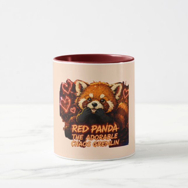 Röd Panda “Bedårande Kaos Gremlin” Mugg (Center)