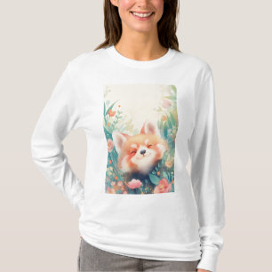 Röd Panda Blommig Lekplats T Shirt
