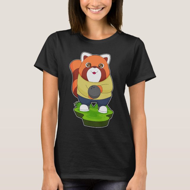 Röd Panda Bowling Bowling Bostäder T Shirt (Framsida)