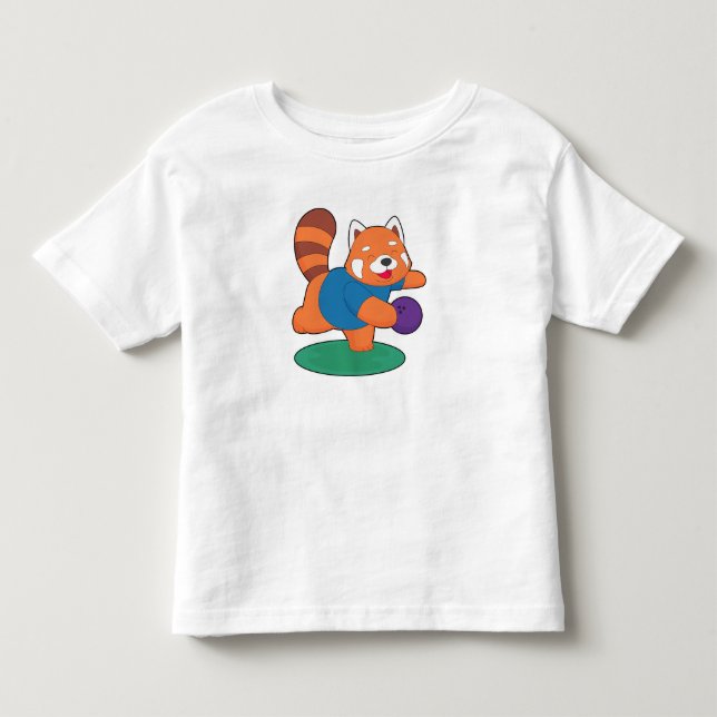 Röd Panda Bowling Bowlingsport T Shirt (Framsida)