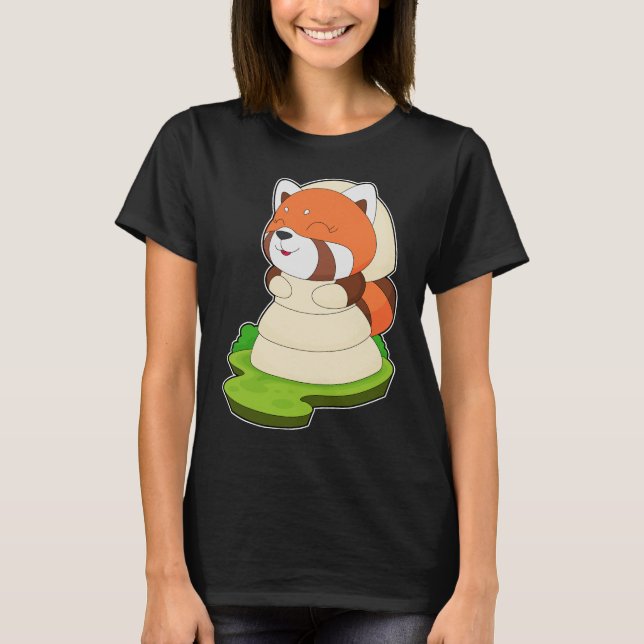 Röd Panda Brudklänning Bröllop T Shirt (Framsida)