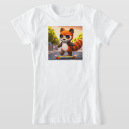 Röd Panda cyklar T-Shirt
