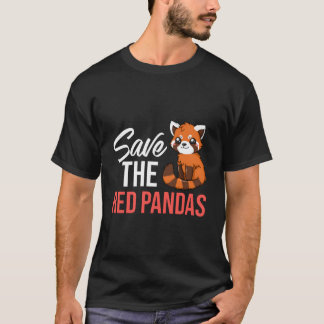 Röd Panda Djur Habitat Svans T Shirt