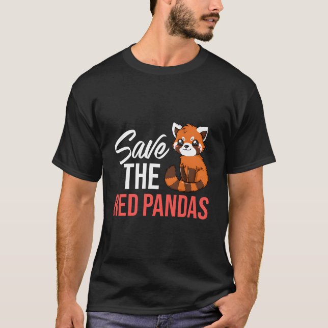 Röd Panda Djur Habitat Svans T Shirt (Framsida)