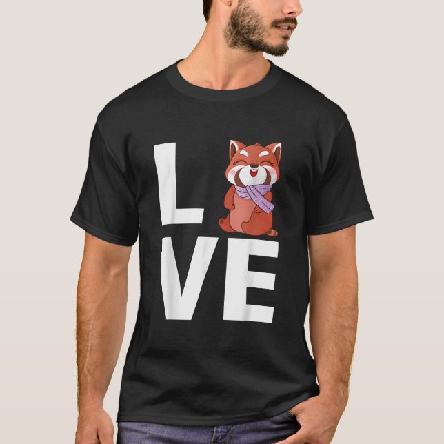Röd Panda Djur Röd Panda T Shirt (Framsida)