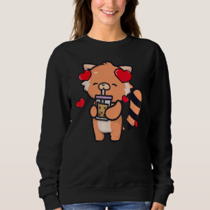 Röd Panda Dricker Boba Te   Röda Pandas   Grafik T Shirt