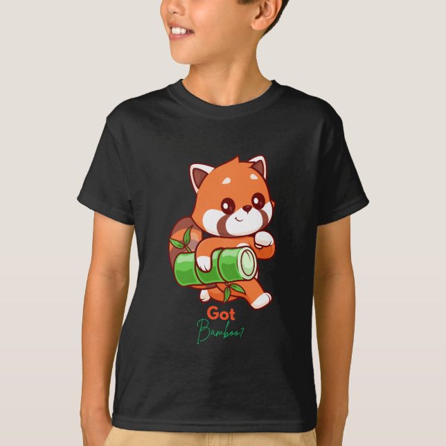 Röd Panda Fick Bambus? T Shirt (Framsida)