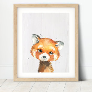 Röd Panda För barnkammare Konsttryck Poster