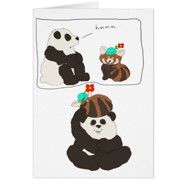 Röd Panda för Panda Hälsningskort (Framsidan)