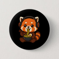 Röd Panda Gaming Spelare Äter Ramen 