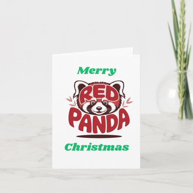 Röd Panda God Jul Helgkort (Framsida)