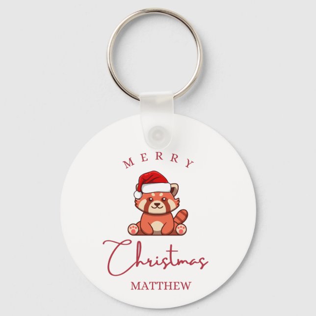 Röd panda: God jul Matthew Nyckelring (Framsida)