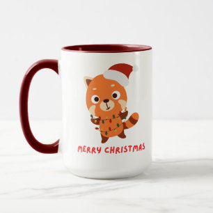 Röd panda God jul Mugg