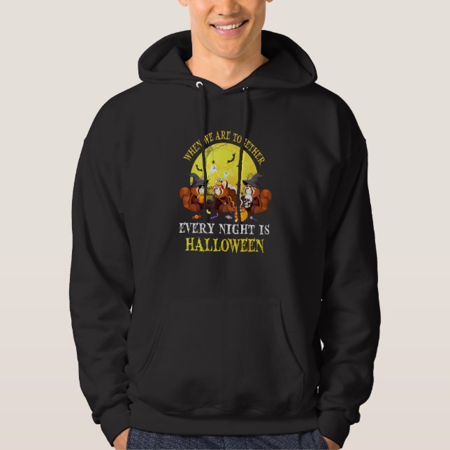 Röd Panda Halloween Mån Ljus Hoodie (Framsida)