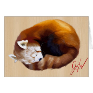 röd panda hälsningskort