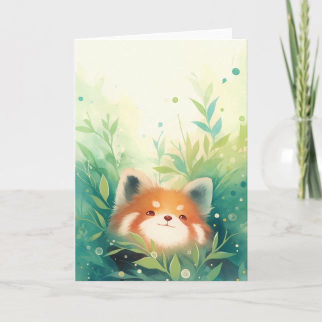 Röd Panda Hemlig Värld Kort (Framsida)