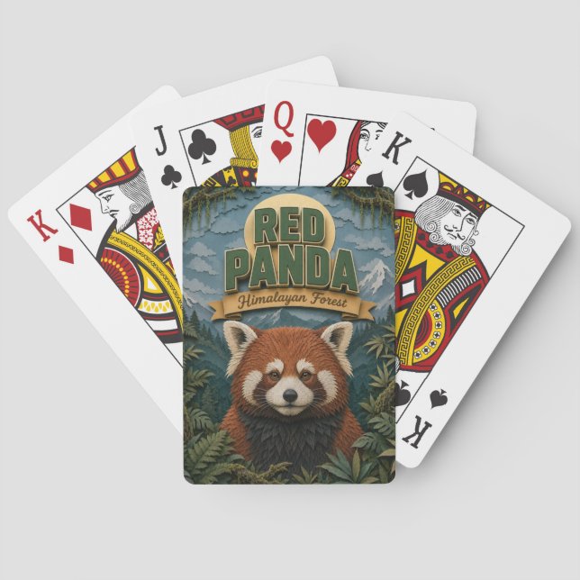 Röd Panda Himalayaskog POPCUT Casinokort (Baksidan)