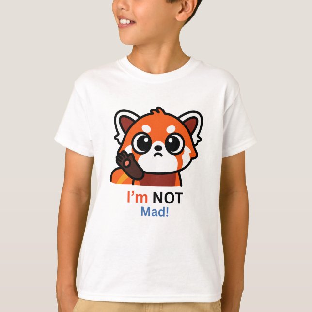 Röd Panda Jag är INTE arg! T Shirt (Framsida)